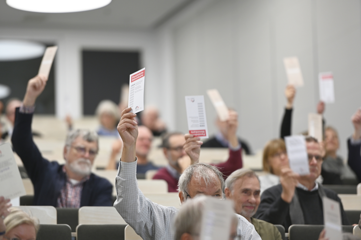 Abstimmung während der 82. Sitzung des Hamburger Spendenparlaments